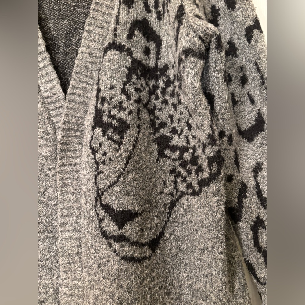 Anthropologie Averie Open Front Leopard Cardigan Size S - Picture 2 of 11